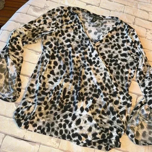 JULIAN CHANG leopard tunic blouse - Picture 1 of 4